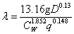 管道系统中(海曾威廉公式)沿程阻力系数在线计算器